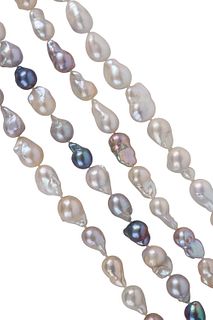 Four Strands of 14-16MM Freshwater Baroque Pearls
