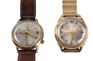 Two Bulova Accutron Gold-Filled Mens Wristwatches