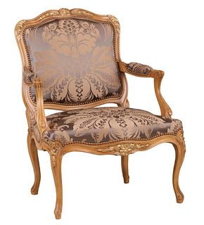 Louis XV Style Parcel-Gilt Beechwood Fauteuil