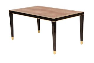 Contemporary Parcel-Gilt Shagreen-Inset Low Table