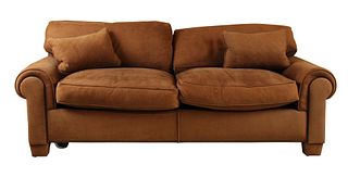Contemporary Suede &Tack Upholstered Sleeper Sofa