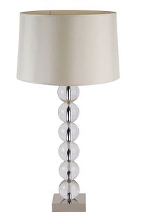 Contemporary Crystal & Polished Nickel Table Lamp
