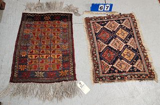 Lot 2 Persian Table Rugs 18" X 24" And 18" X 34"