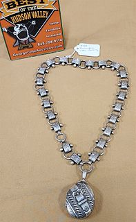 Birmingham C1882 Sterling Necklace And Locket 2.28 Ozt