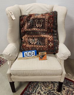 Wing Chair And Rug Remnant Pillow