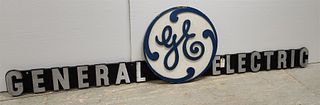 General Electric Sign Wooden Center 30"Diam