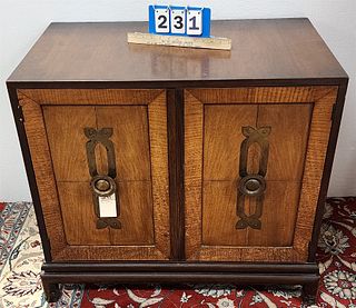 Mid Century 2 Door Magh. & Oak Cabinet 30.75"X33"W X19"D