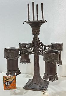 Bronze Candelabra (Orig Oil  Lamp) 25"H X 15" Sq