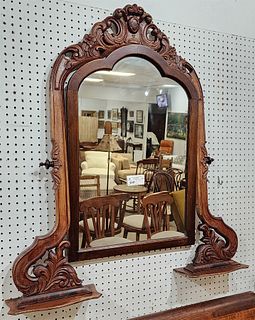 Vict Carved Walnut Framed Mirror 42"H X 38 1/2"W