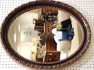Oval Framed Mirror 32" X 26"