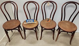 Set 4 Fischel Bentwood Chairs 