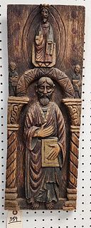 Religious Carved Wood Panels 24" X 8 3/4"