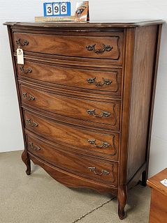 Fruitwood 5 Drawer Chest 48"H X 37"W X 19 1/2"D 