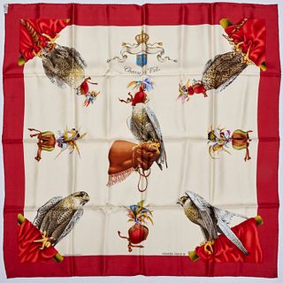 Hermes "Chasse a Vol" 90 cm silk scarf