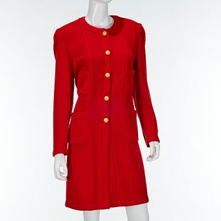 Chanel Boutique red boucle dress