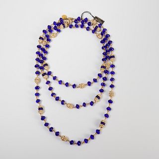 Chanel blue gripoix & diamonte necklace