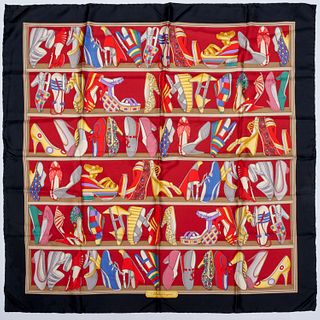 Salvatore Ferragamo shoe print silk scarf