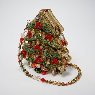 Rare Mary Frances Christmas tree handbag
