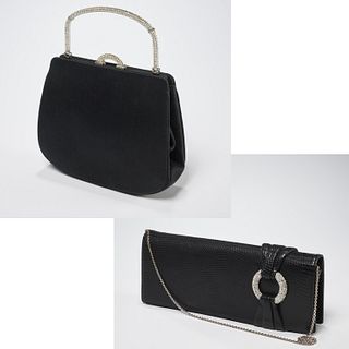 (2) Judith Leiber black evening bags