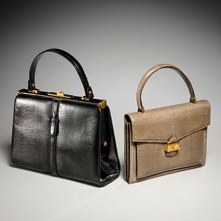 (2) Vintage lizard handbags