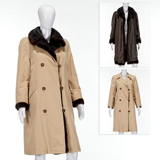 Mink lined trench coat