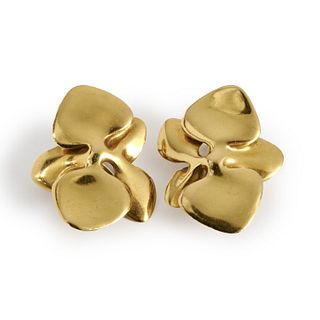 Angela Cummings 18k gold orchid petal earrings