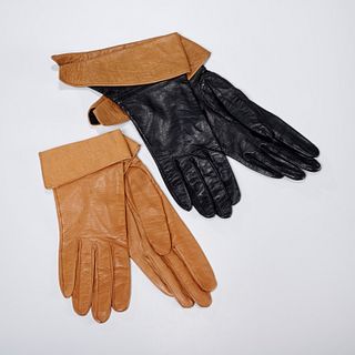 (2) pair French leather gloves, incl. YSL
