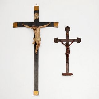 (2) Large Continental crucifixes