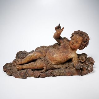 Large Continental terracotta model of Christ Child