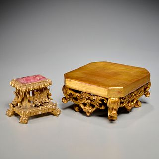 (2) Continental carved and giltwood stands