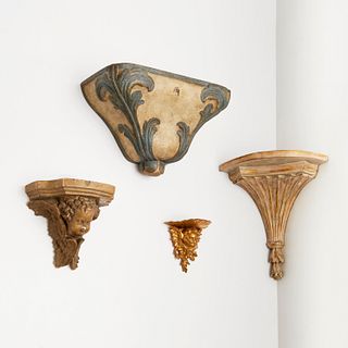 (4) Continental Baroque style wall brackets