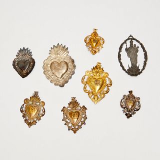 Antique gilt and silvered metal Ex Voto collection