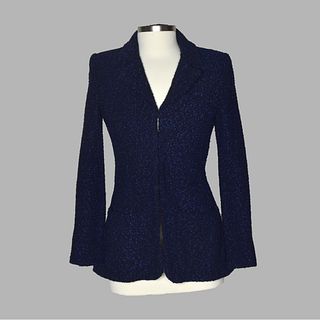 Chanel Blue & Black Tweed Jacket