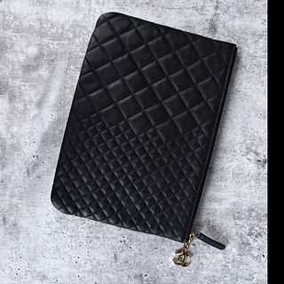 Chanel Black Quilted Clutch