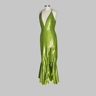 Tom Ford Grass Green Sequin Long Dress