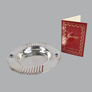 Cartier Silver Clad with Lapis Ashtray