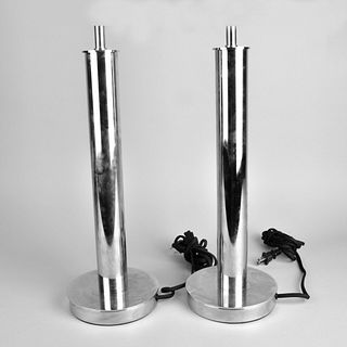 Pair of Modern Chrome Lamps