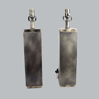 Pair of Modern Metal Lamps
