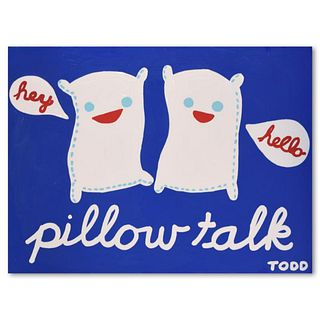Todd Goldman, "Pillow Talk" Original Acrylic Painting on Gallery Wrapped Canvas (48" x 36"), Hand Signed with Letter of Authenticity.