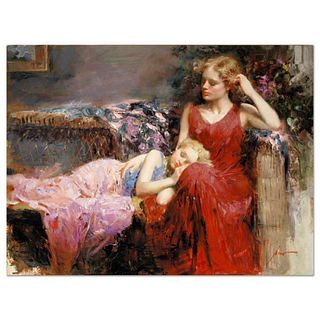 Pino (1939-2010), "A Mother's Love" Artist Embellished Limited Edition on Canvas (40" x 30"), AP Numbered and Hand Signed with Certificate of Authenti