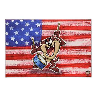Looney Tunes, "Patriotic Series: Taz" Numbered Limited Edition on Canvas with COA. This piece comes Gallery Wrapped.