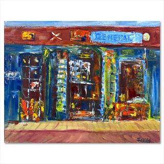 Elliot Fallas, "Store Front" Original Oil Painting on Gallery Wrapped Canvas, Hand Signed with Letter of Authenticity