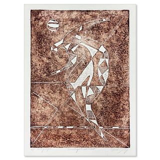 Neal Doty (1941-2016), "Fossilized Astronaut" Limited Edition Collograph from an AP edition, Hand Signed with Letter of Authenticity.