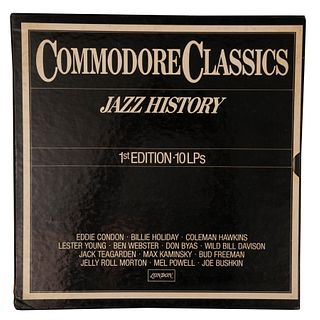 COLECCIÓN COMMONDORE CLASSICS SIGLO XX  Jazz History. 1 edición. Eddie Condon, Bilie Holiday, Coleman Hawkins, entre otros. ...