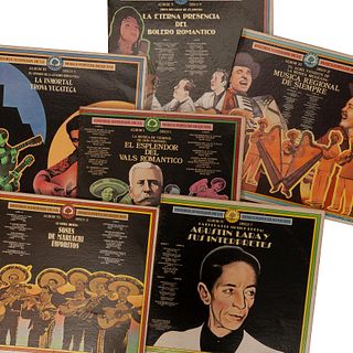 LOTE DE DISCOS LP SIGLO XX  Colección Historia Ilustrada de la Musica popular mexicana: tomos I, IV, V. VI. Detalles de conser...