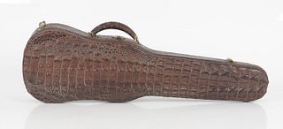 An Alligator Leather Covered Violin Case