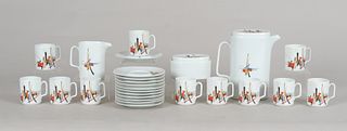 Modernist Porcelain Coffee Set, Georges Boyer, Limoges