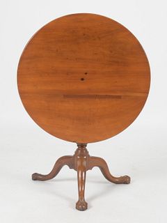 Chippendale Carved Cherry Tilt-Top Tea Table