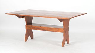 American Country Stained Pine Hutch Table