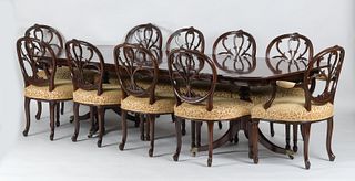 Set of Ten George III Style Dining Chairs and Table